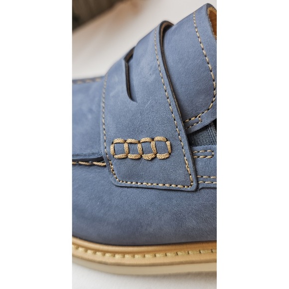 ECCO Metropole London Penny Blue Suede Hand   Stitch Loafer Size 7.5 - New main image 10